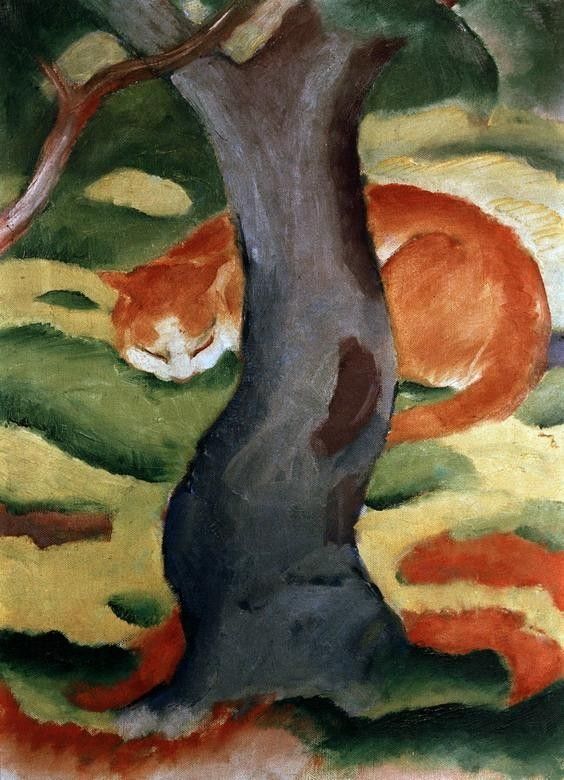 Franz Marc Katze unter einem Baum